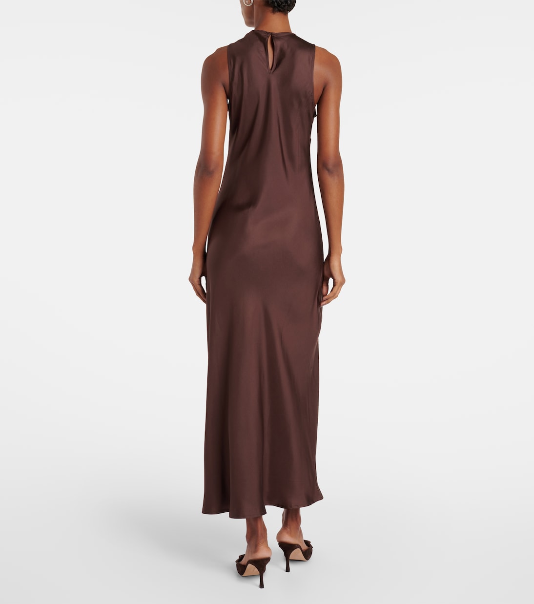 Abito lungo Valencia in twill di seta | Asceno