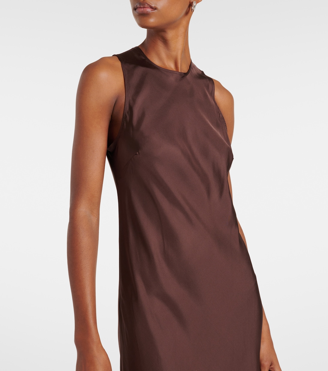 Abito lungo Valencia in twill di seta | Asceno