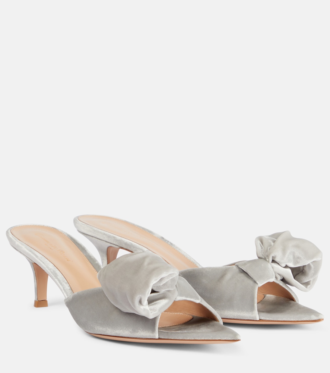 Mules 55 in velluto con fiocco | Gianvito Rossi