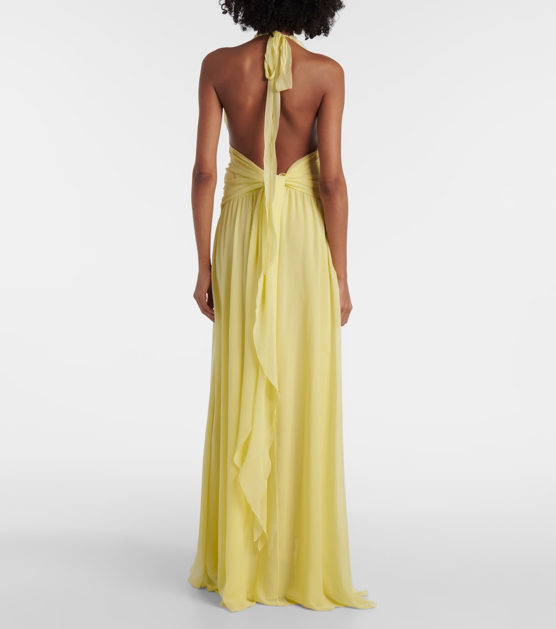 Vestido largo de georgette de seda | Blumarine