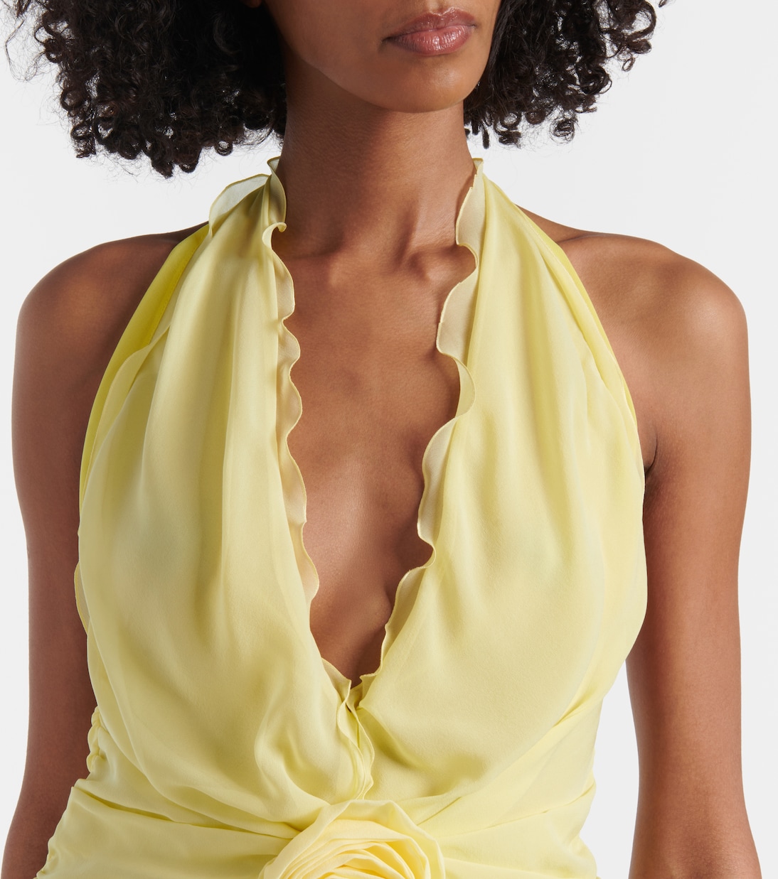 Vestido largo de georgette de seda | Blumarine
