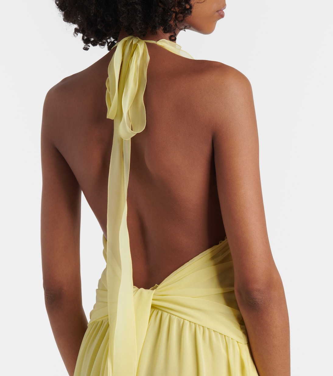Vestido largo de georgette de seda | Blumarine
