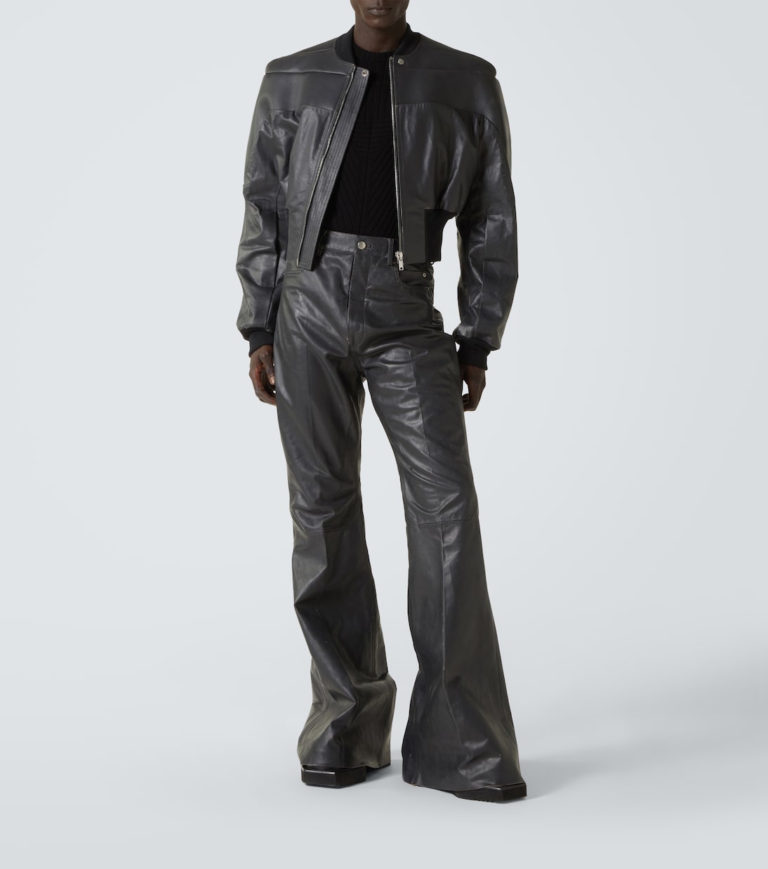 Cropped-Lederjacke Girdered | Rick Owens