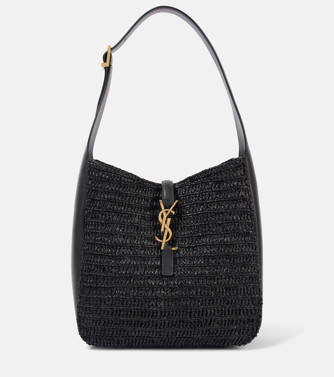 Le 5 à 7 Supple Small raffia shoulder bag | Saint Laurent