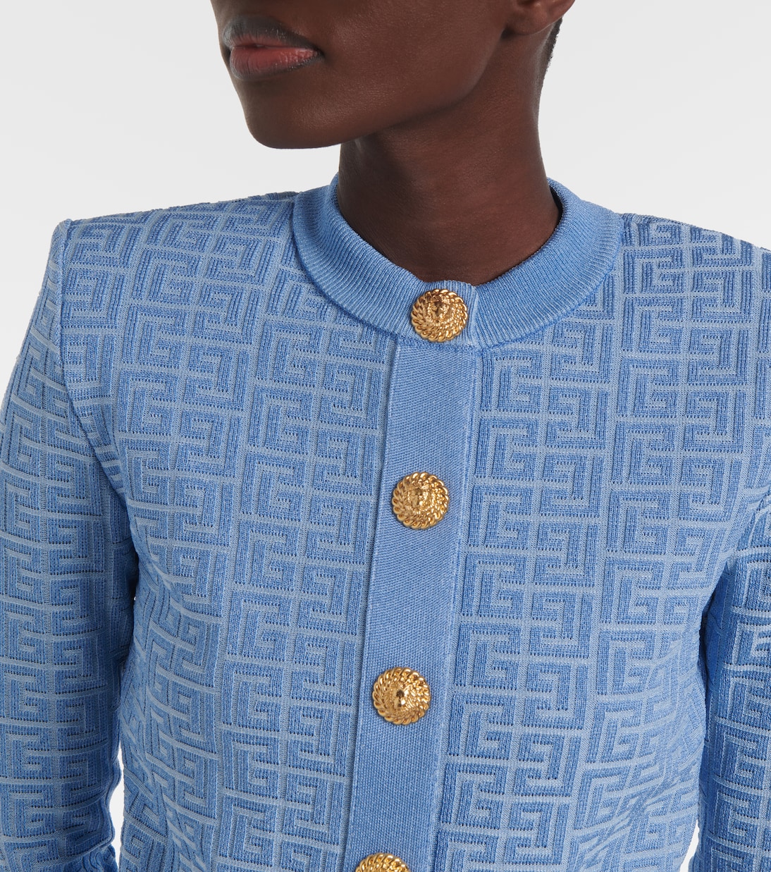 Cardigan in lamé con monogramma | Balmain