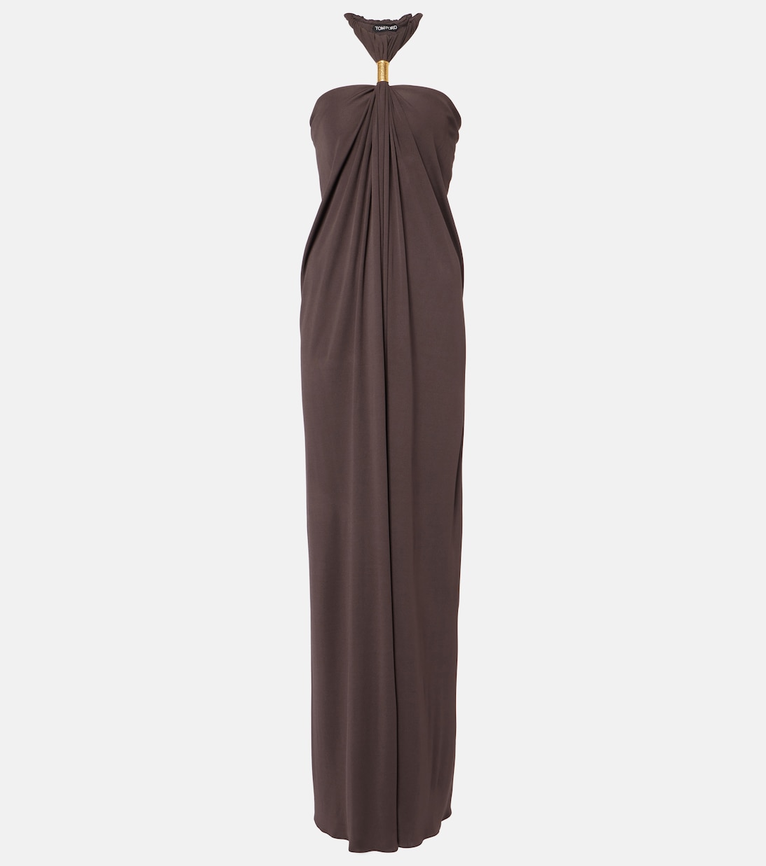 Abito lungo in jersey con ruches | Tom Ford