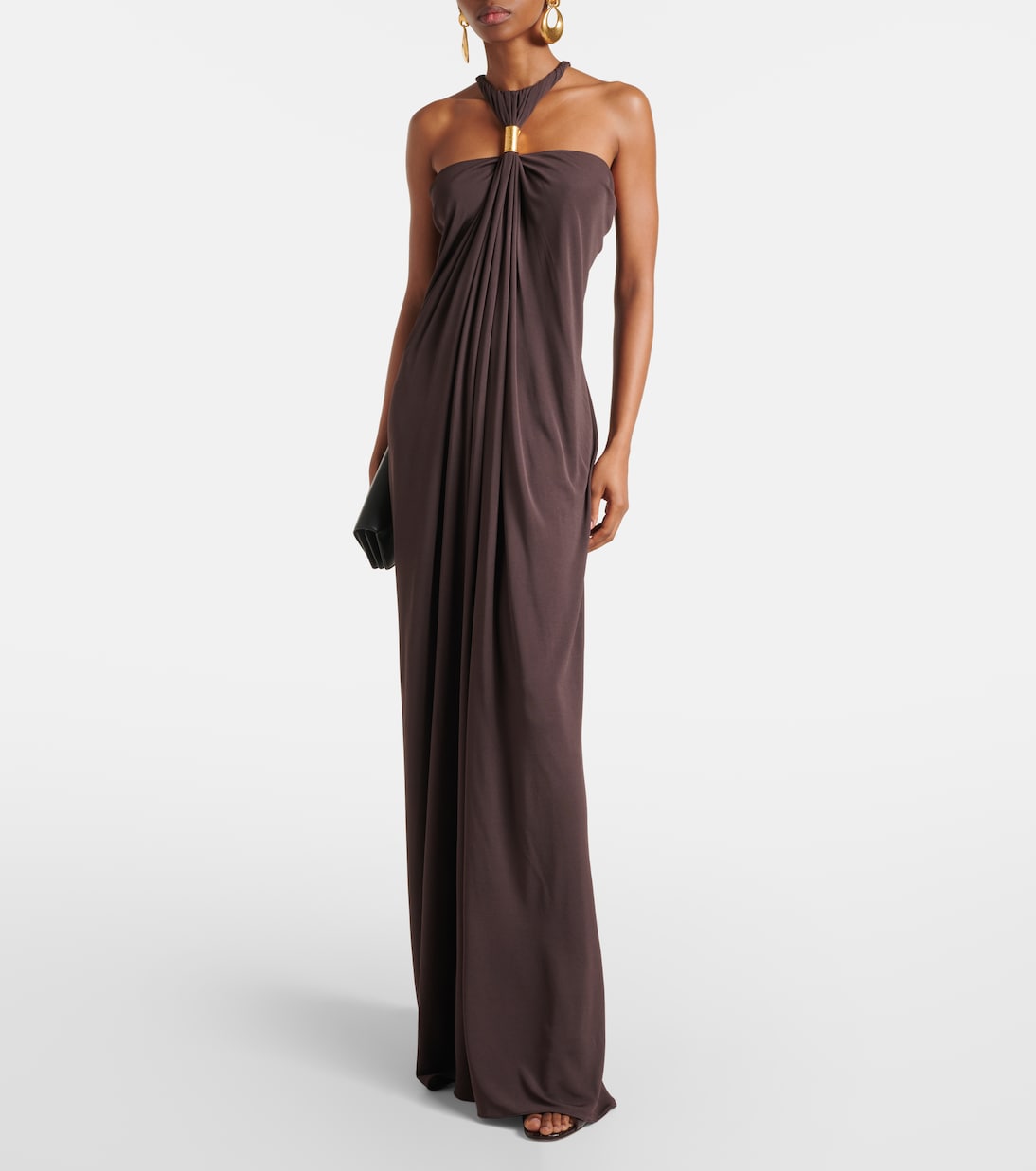 Abito lungo in jersey con ruches | Tom Ford