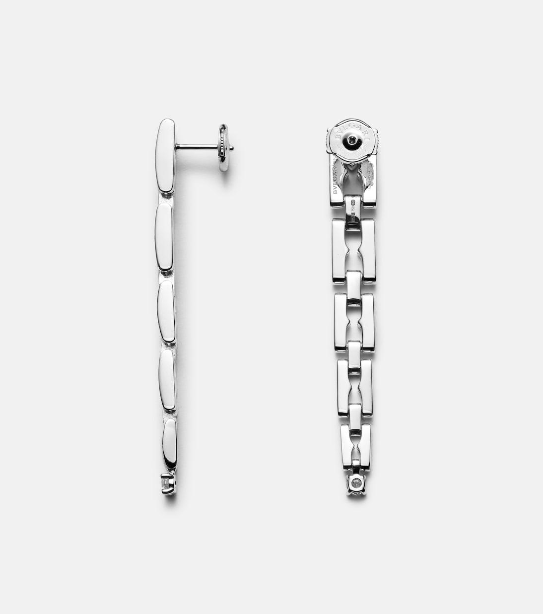 Orecchini pendenti B.Zero1 in oro bianco 18kt con diamanti | Bvlgari