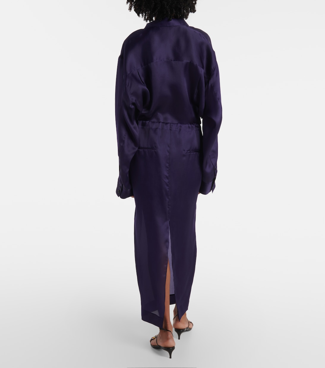 Jupe longue Chenton en organza de soie | Khaite