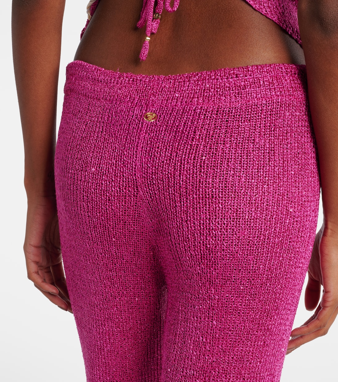 Liz knitted sequined flared pants | Bananhot