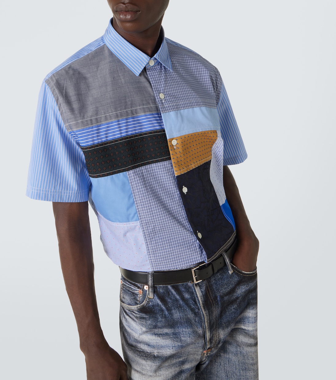 Camicia in cotone con patchwork | Junya Watanabe