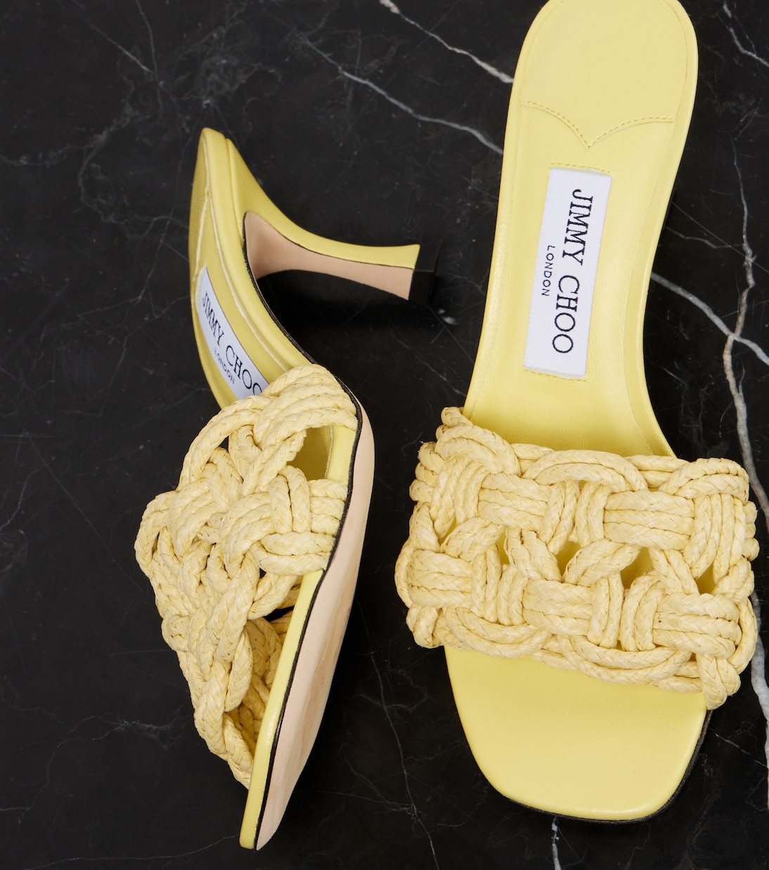 Mules Chara 70 de rafia | Jimmy Choo