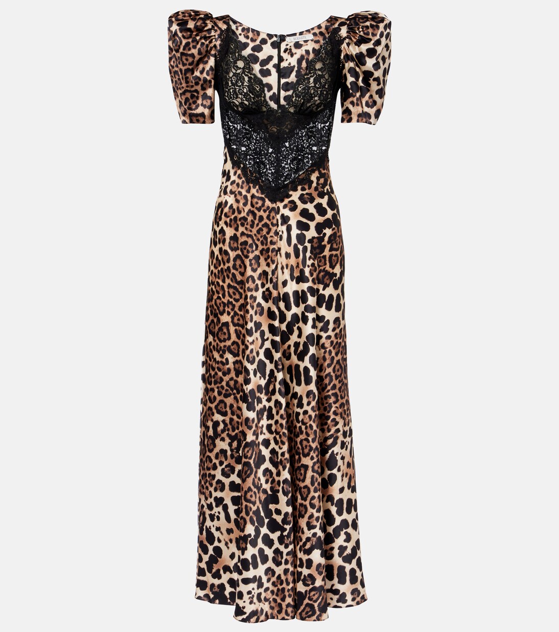 Maxikleid aus Seidensatin mit Spitze | Rodarte