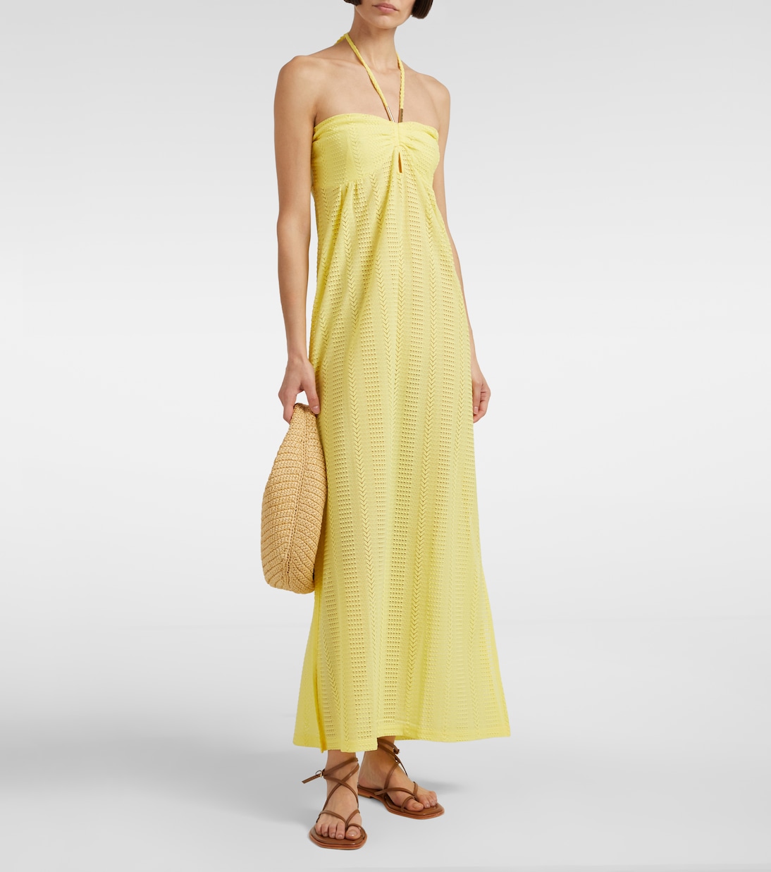 Abito lungo Mila con scollo all’americana | Melissa Odabash