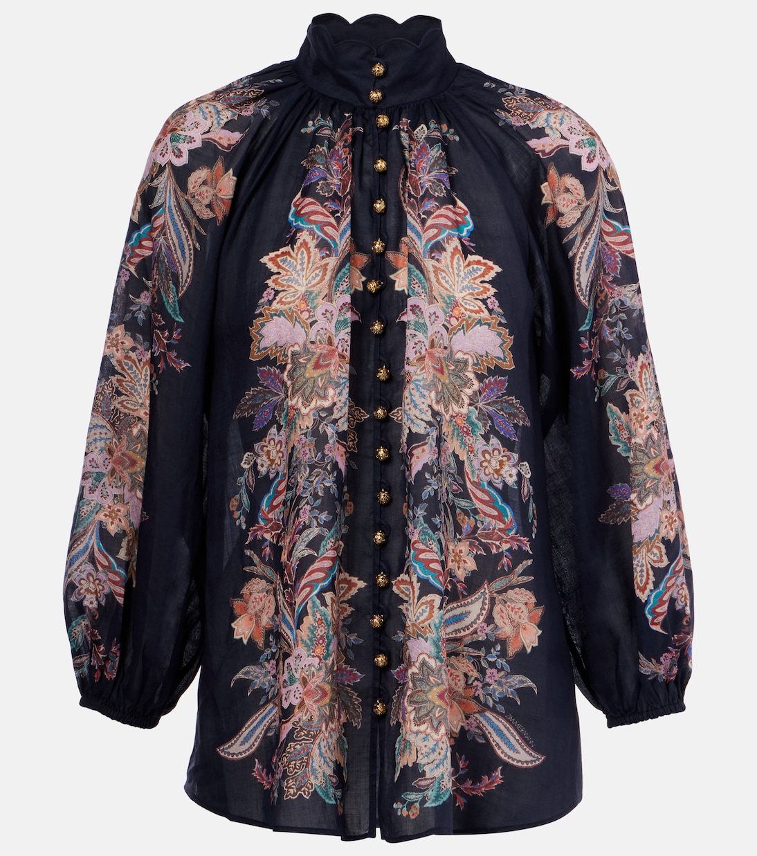 Blusa Rhiannon de ramio estampada | Zimmermann