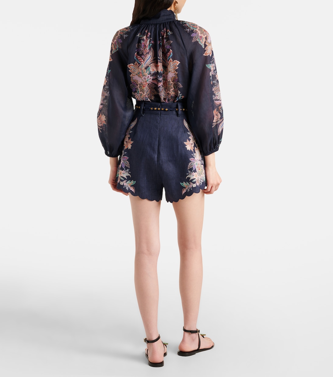 Blusa Rhiannon de ramio estampada | Zimmermann