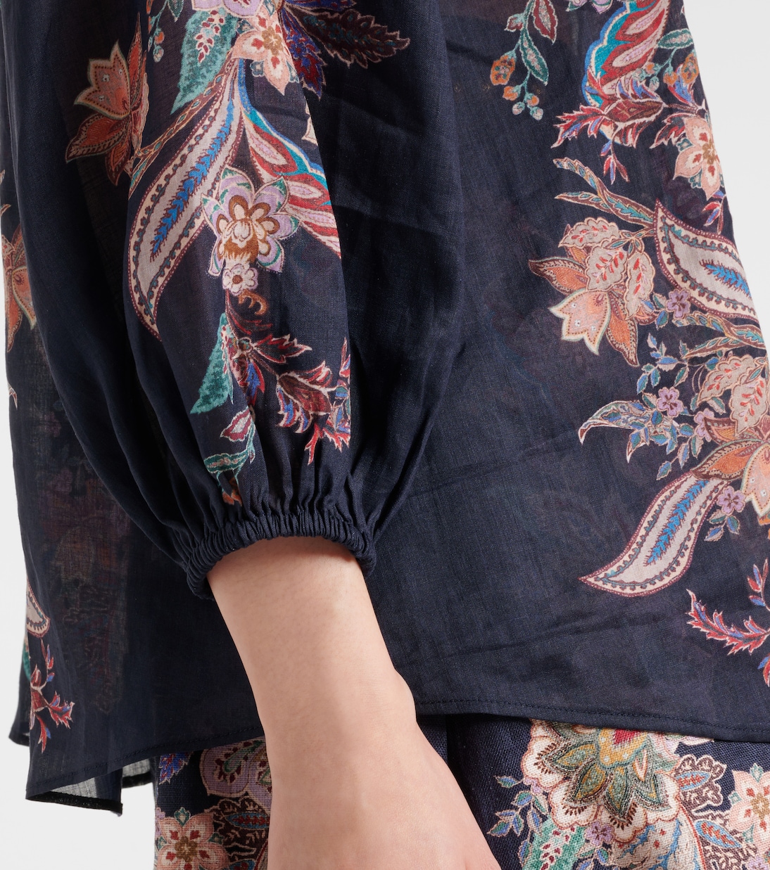 Blusa Rhiannon de ramio estampada | Zimmermann