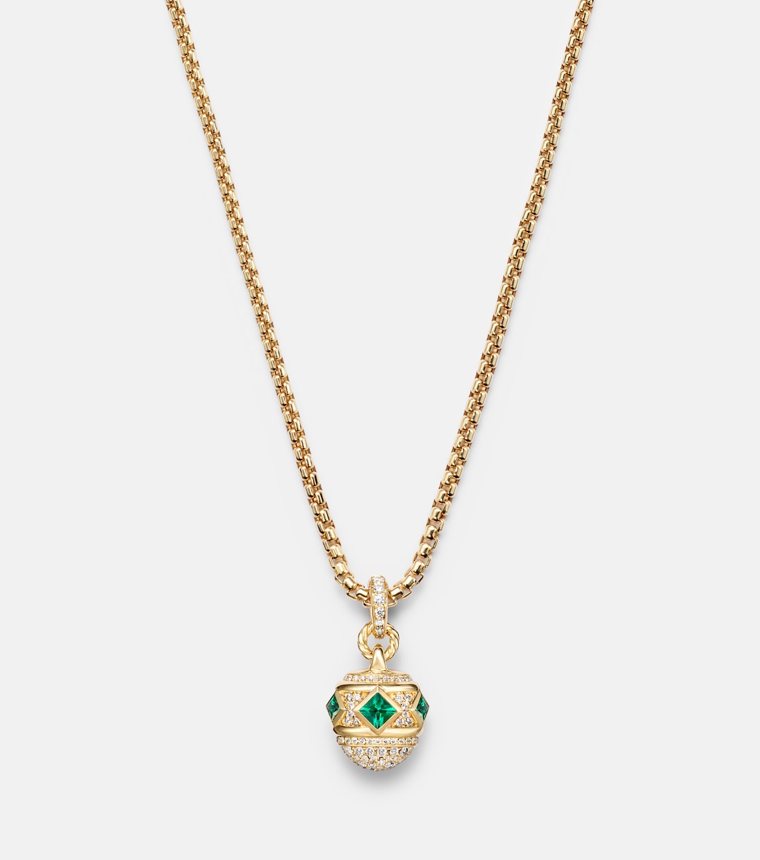 Renaissance® 18kt gold necklace with emeralds and diamonds | David Yurman