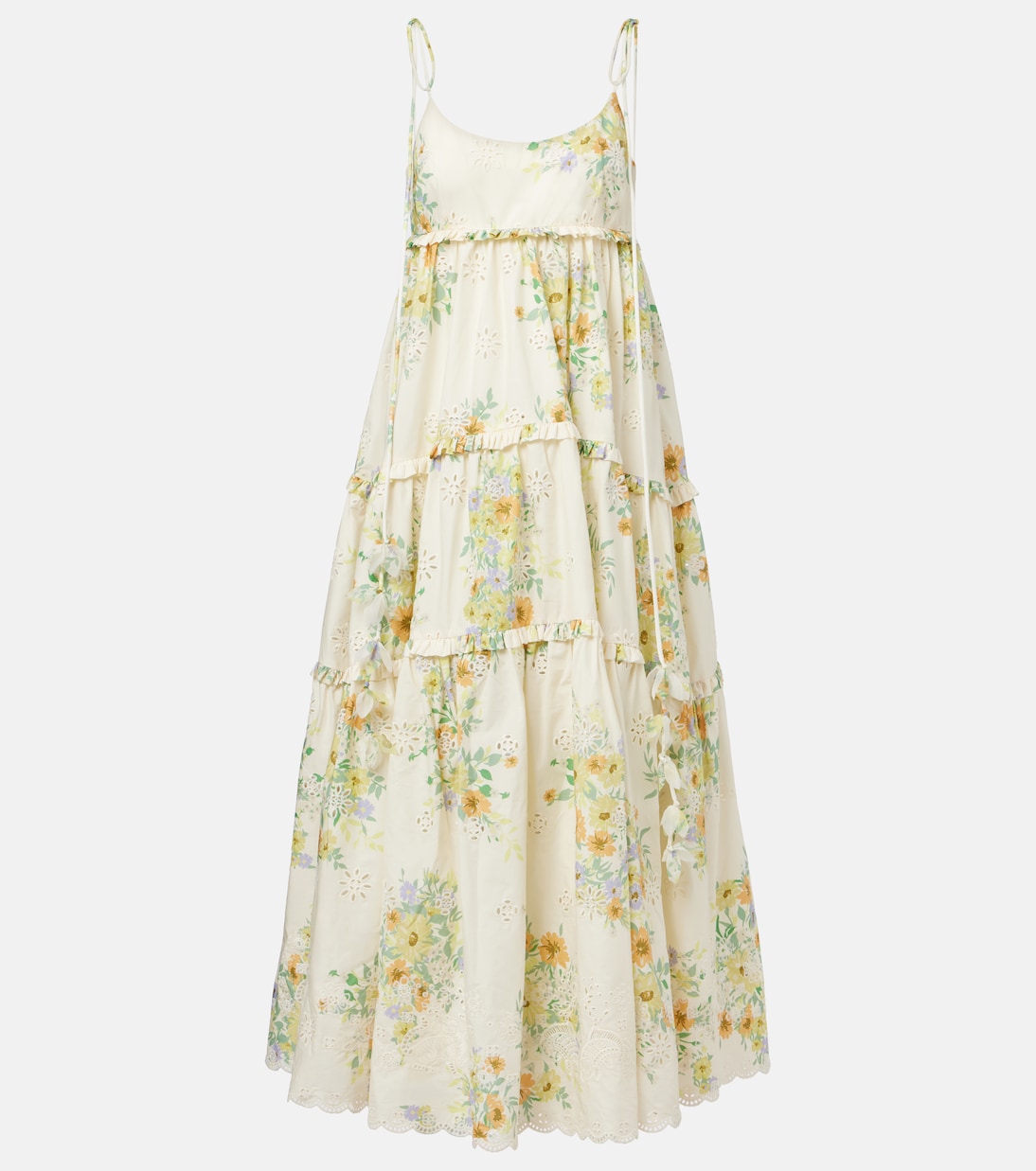 Juliette floral tiered cotton midi dress | Alémais