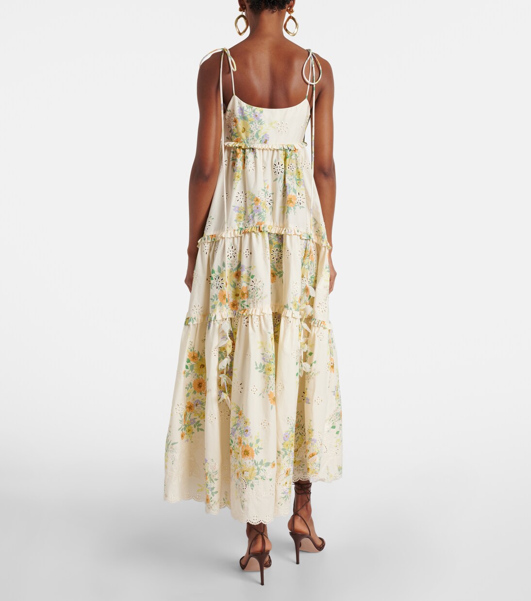 Juliette floral tiered cotton midi dress | Alémais
