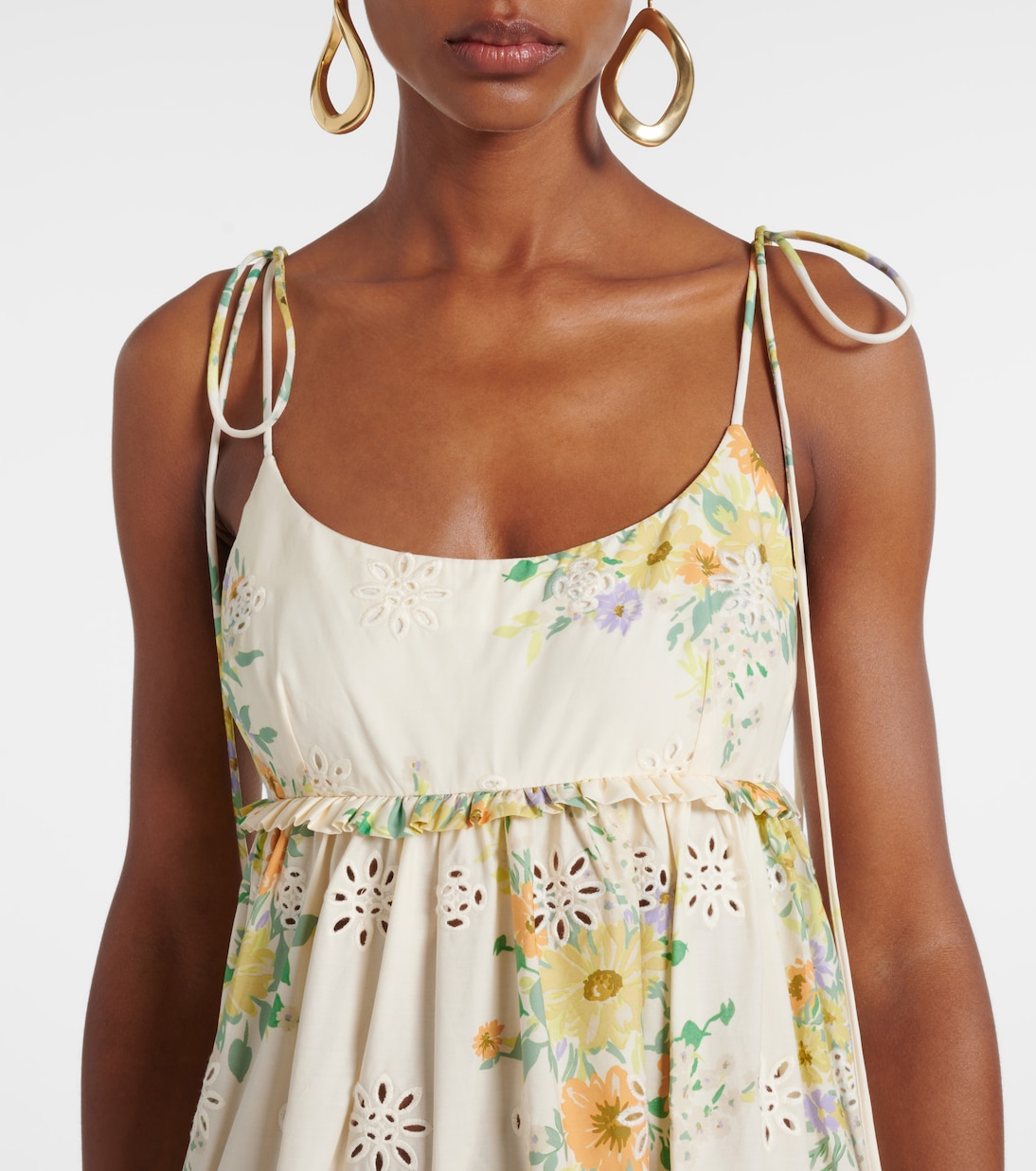 Juliette floral tiered cotton midi dress | Alémais