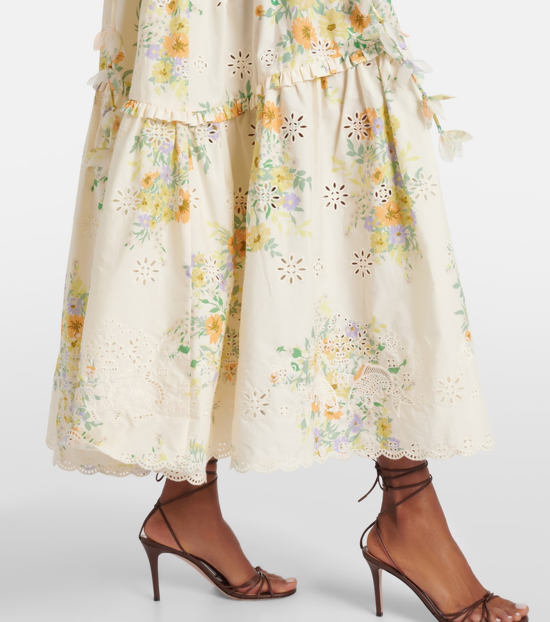 Juliette floral tiered cotton midi dress | Alémais