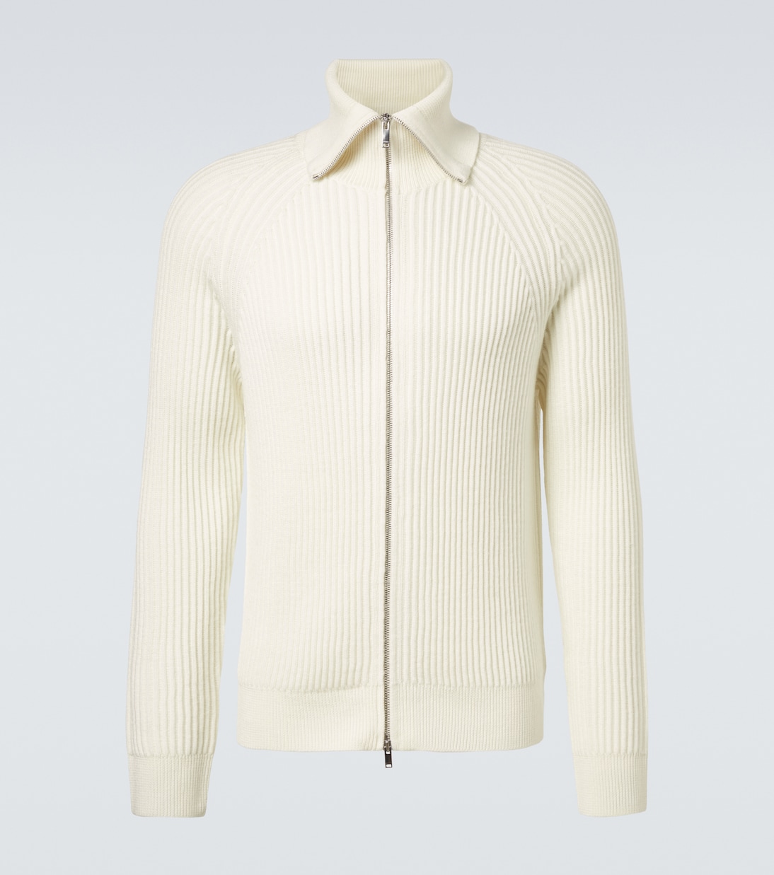 Virgin wool zip-up cardigan | Slowear