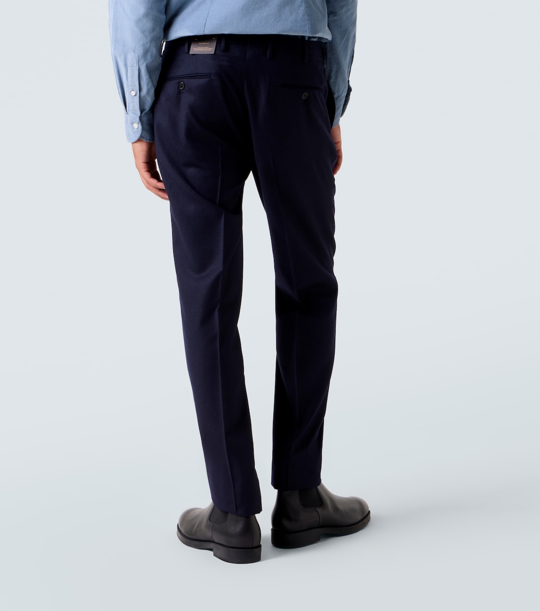 Virgin wool flannel slim pants | Slowear