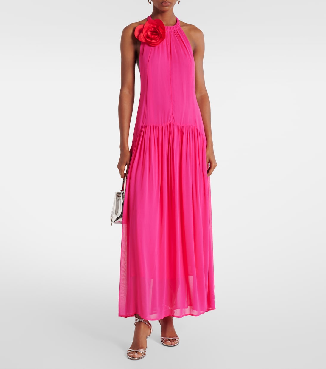 Pink Flower halterneck maxi dress | Farm Rio