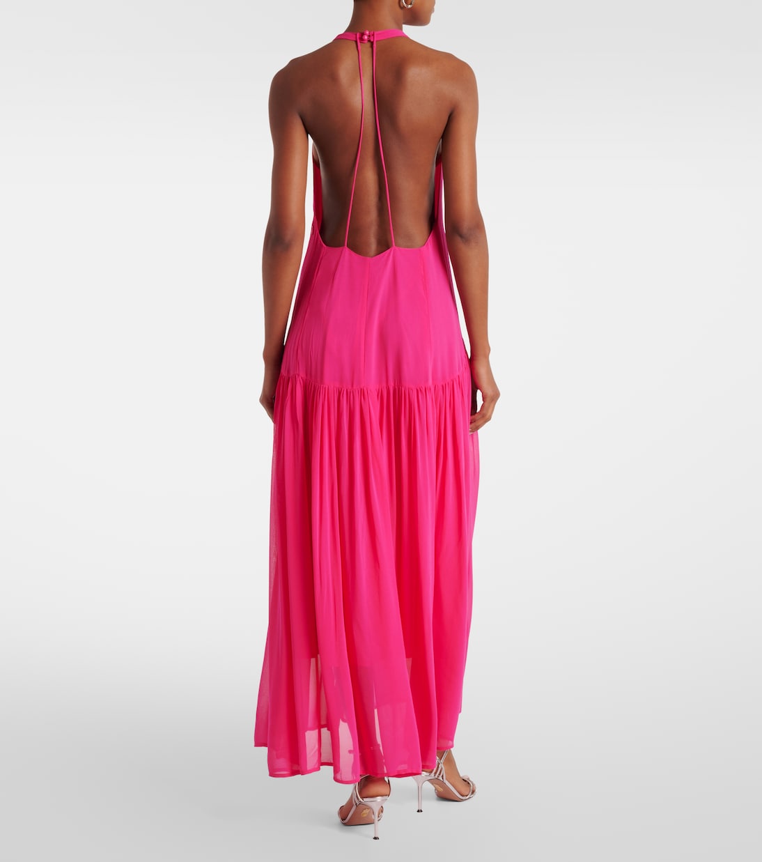 Pink Flower halterneck maxi dress | Farm Rio