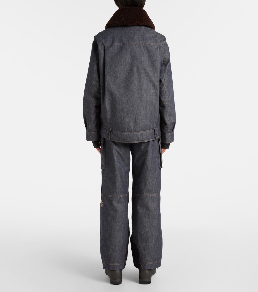 Yunque shearling-trimmed denim down jacket | Moncler Grenoble