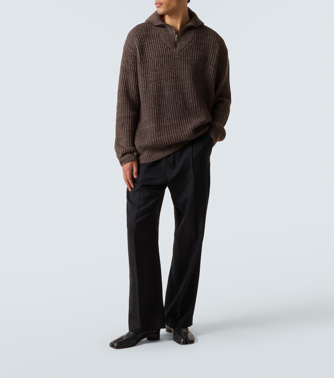 Wool and cotton half-zip sweater | Maison Margiela