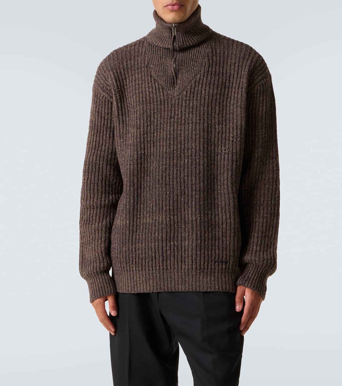 Wool and cotton half-zip sweater | Maison Margiela