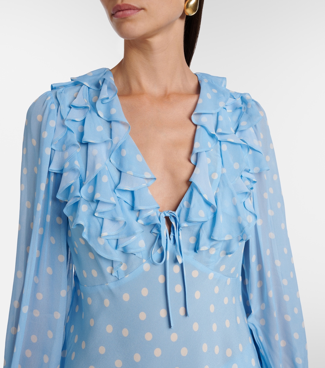 Lasca polka-dot silk top | Rixo