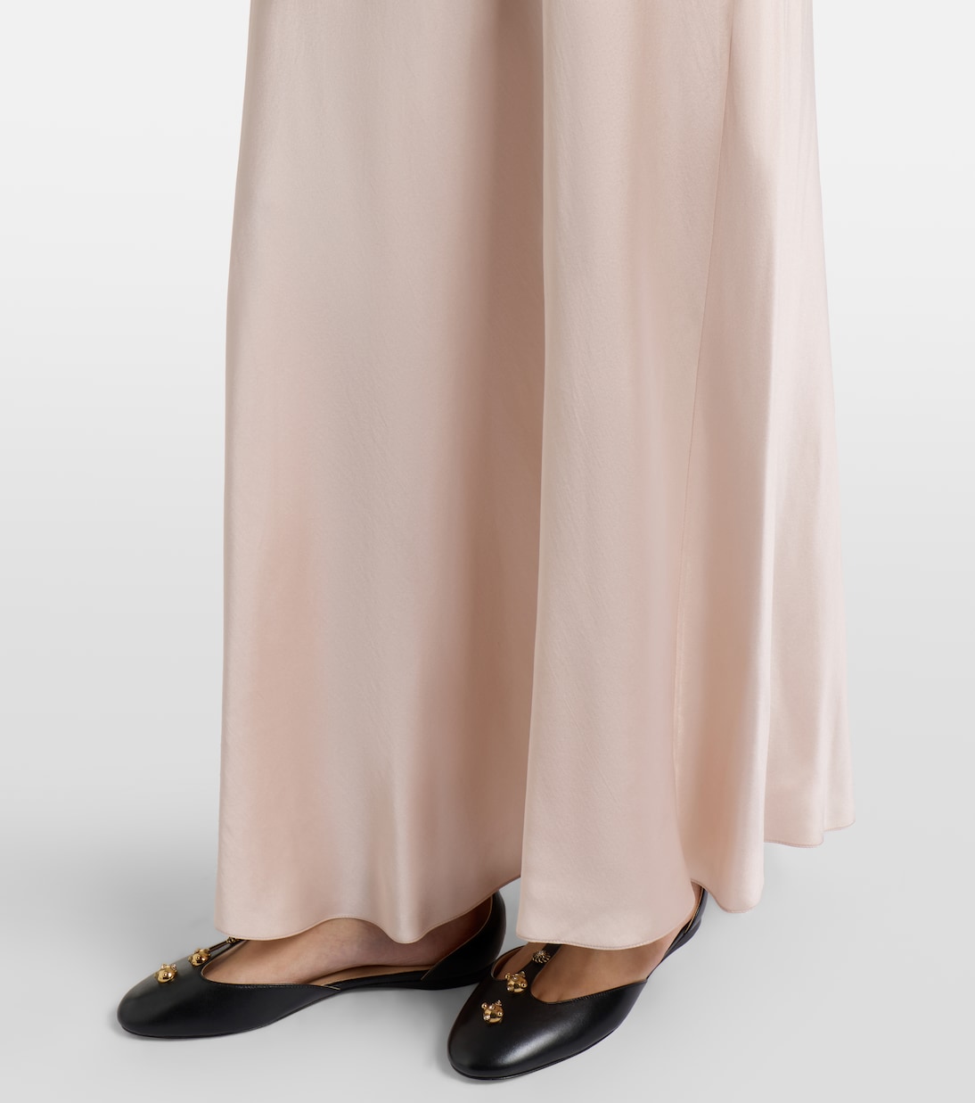 Lace-trimmed silk satin maxi dress | Chloé