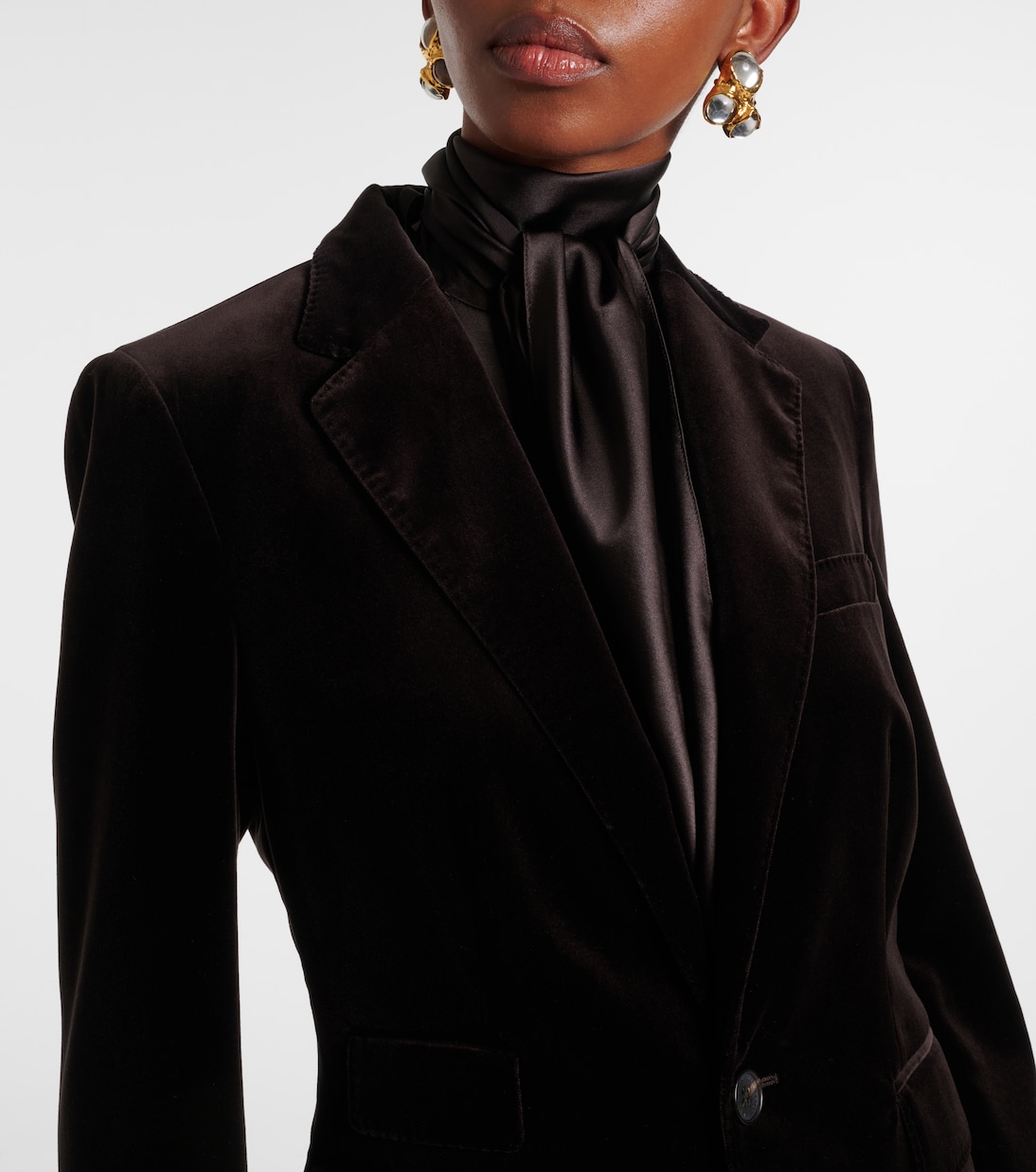 Blazer de terciopelo en mezcla de algodón | Ralph Lauren Collection