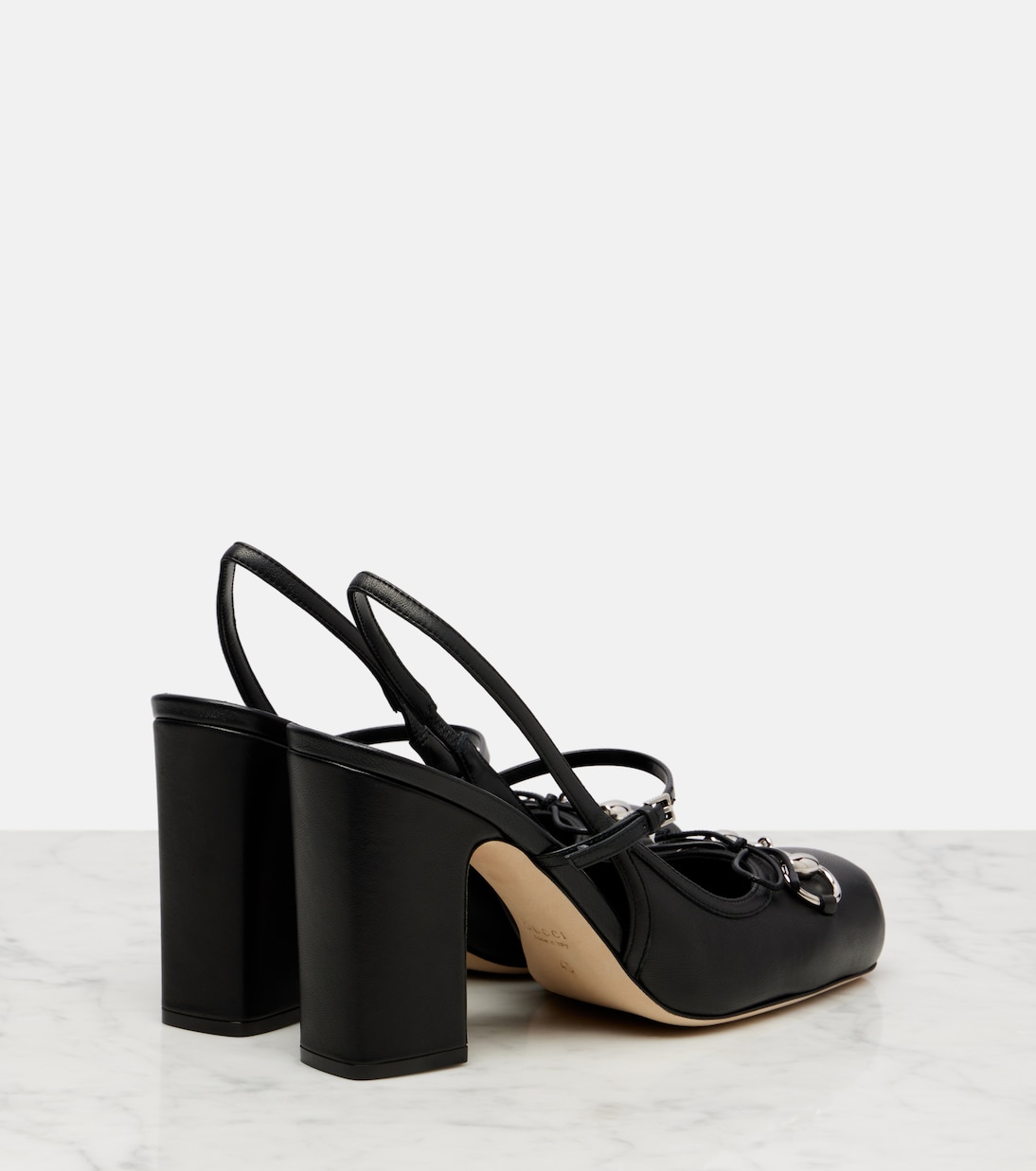 Escarpins slingback Horsebit 90 en cuir  | Gucci
