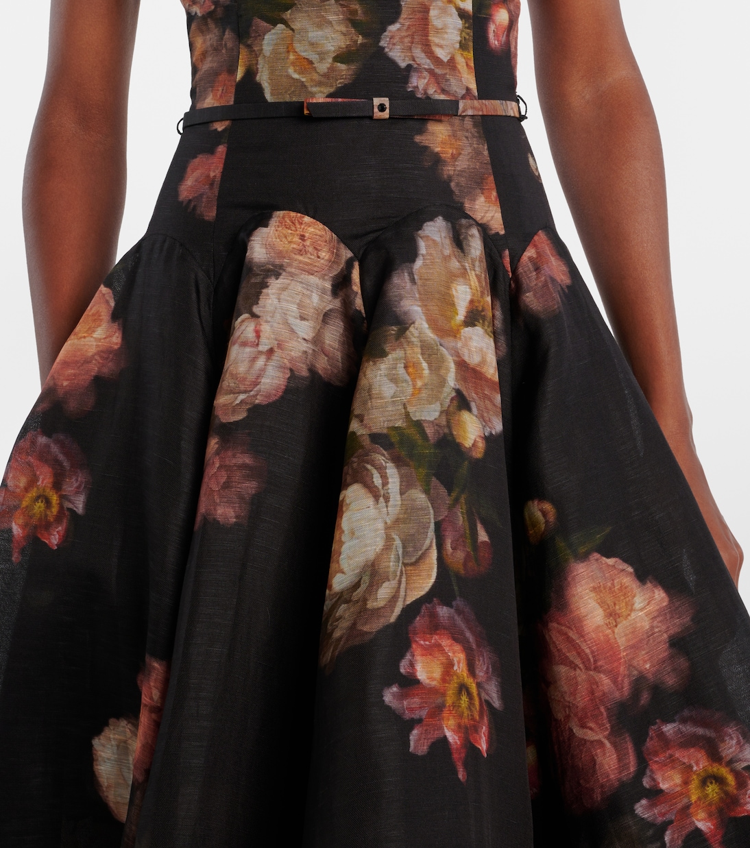 Hypnotic linen and silk organza midi dress | Zimmermann