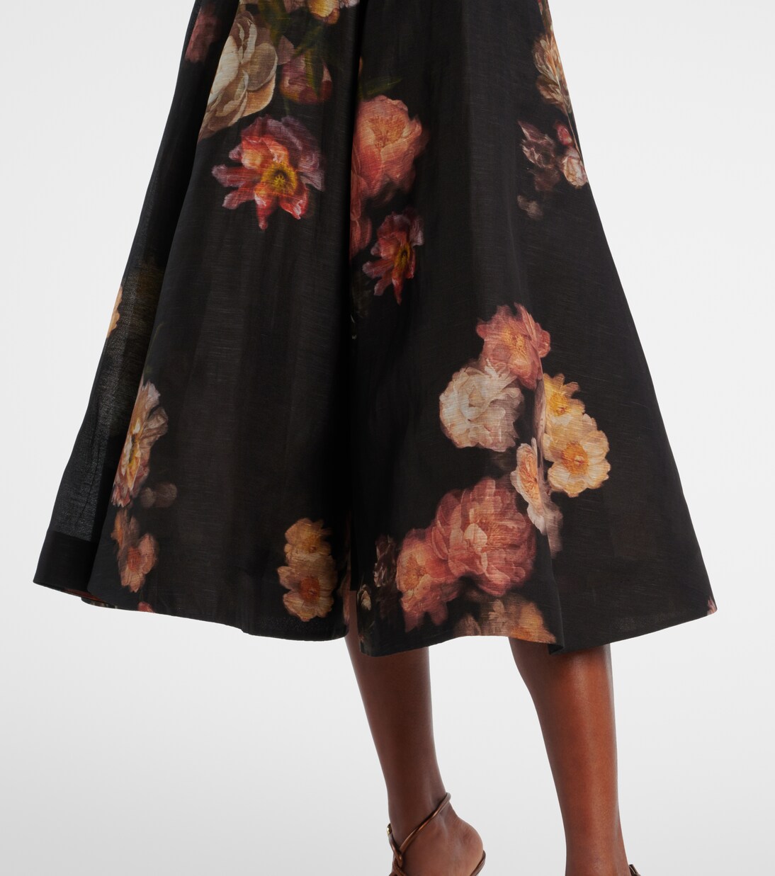 Hypnotic linen and silk organza midi dress | Zimmermann