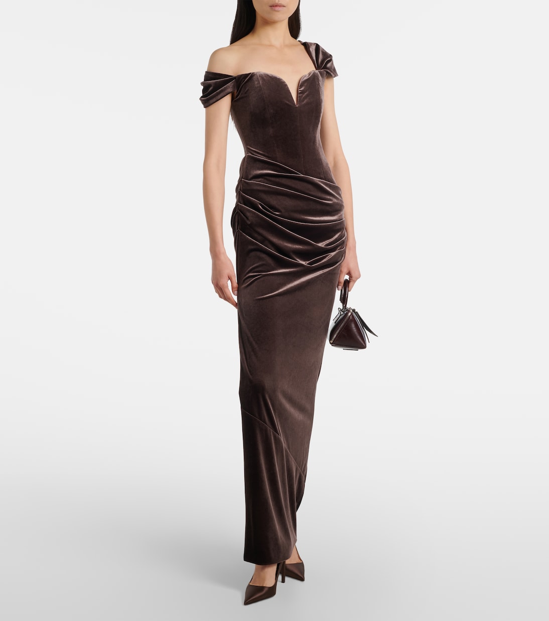 Draped velvet gown | Alex Perry