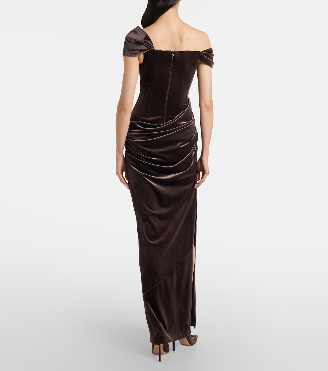 Draped velvet gown | Alex Perry