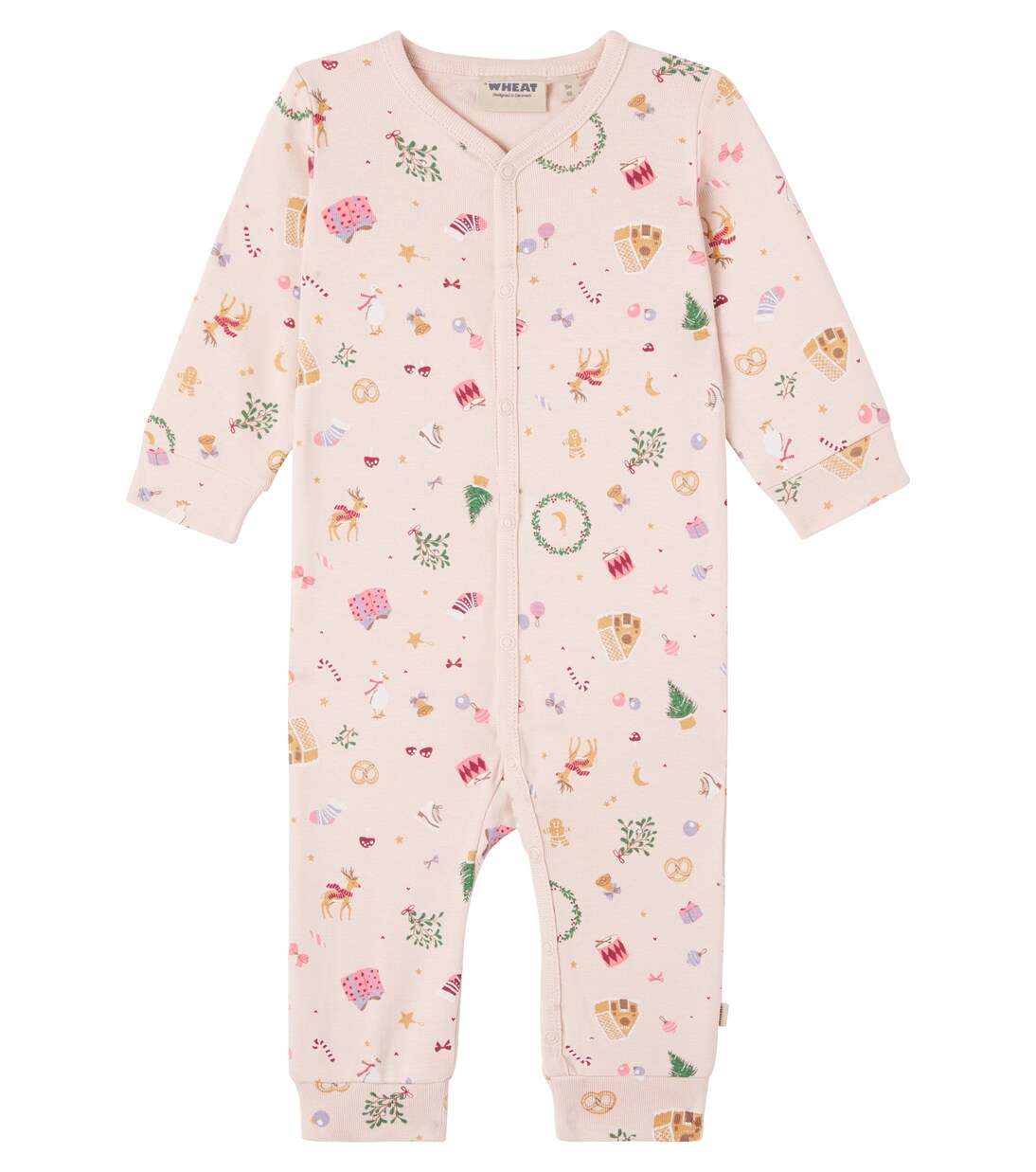 Baby Nikola printed cotton playsuit | Wheat