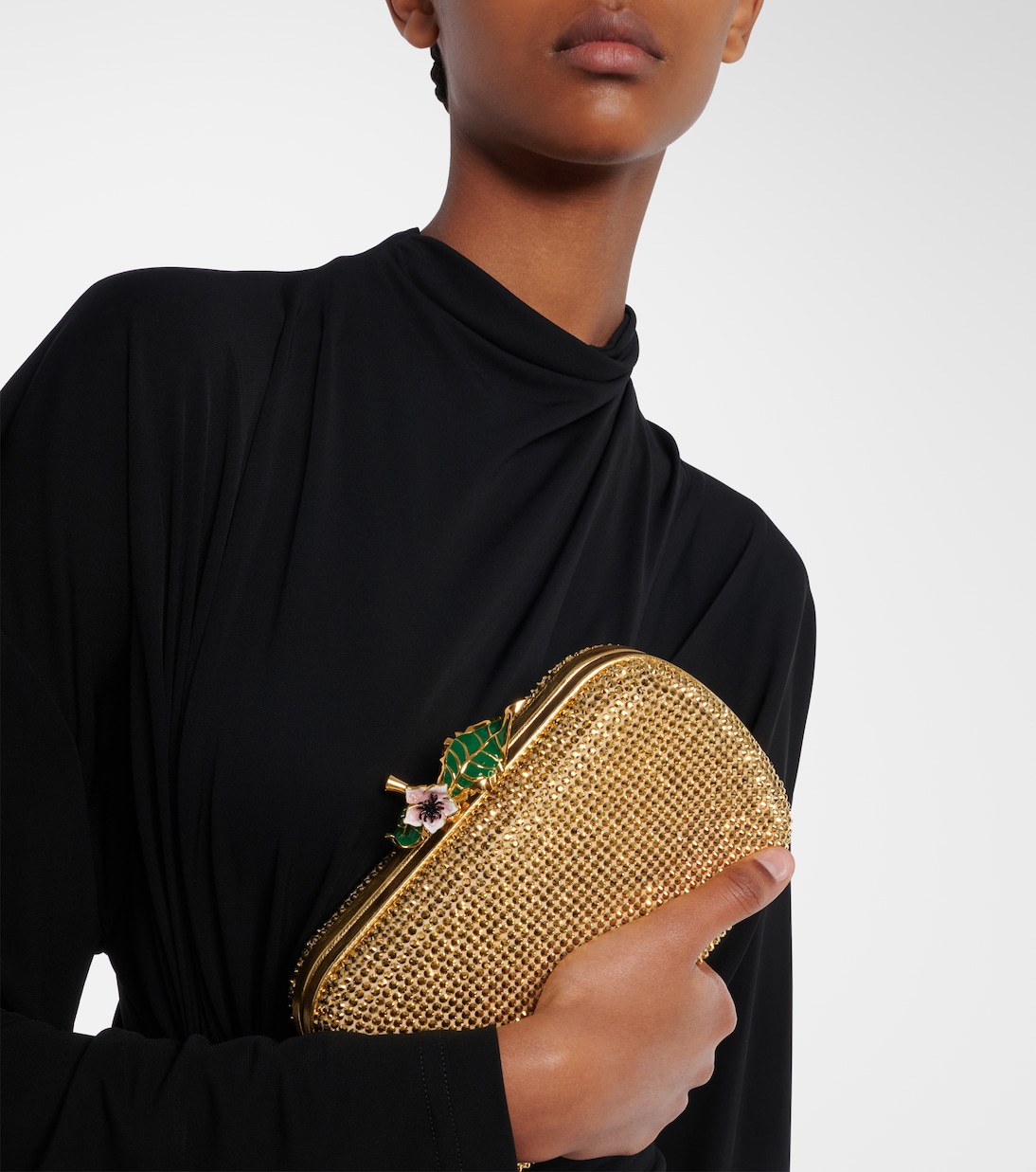 Verzierte Clutch Knot Mini aus Veloursleder | Bottega Veneta