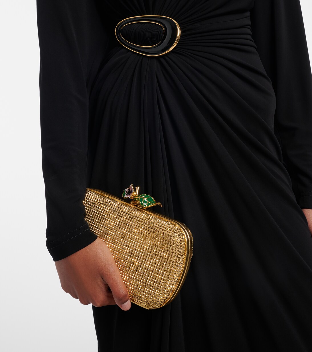 Verzierte Clutch Knot Mini aus Veloursleder | Bottega Veneta