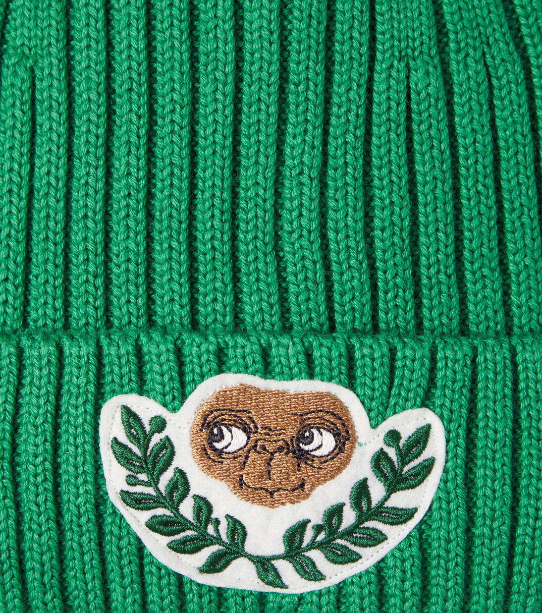 x E.T. ribbed-knit cotton beanie | Mini Rodini