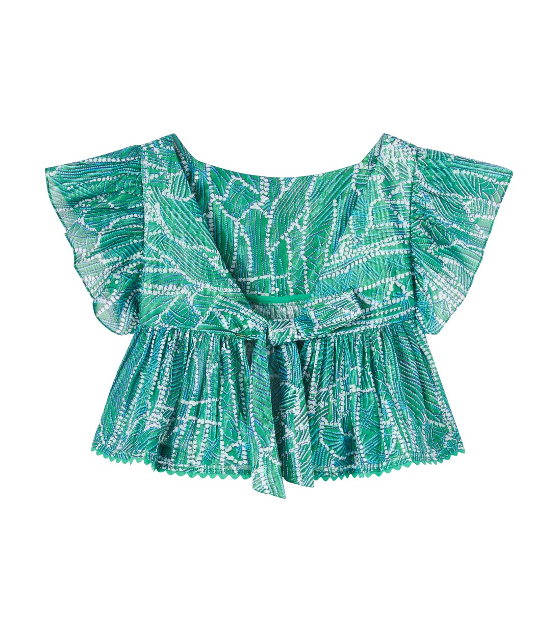 Cycas printed ruffled cotton-blend top | Poupette St Barth Kids