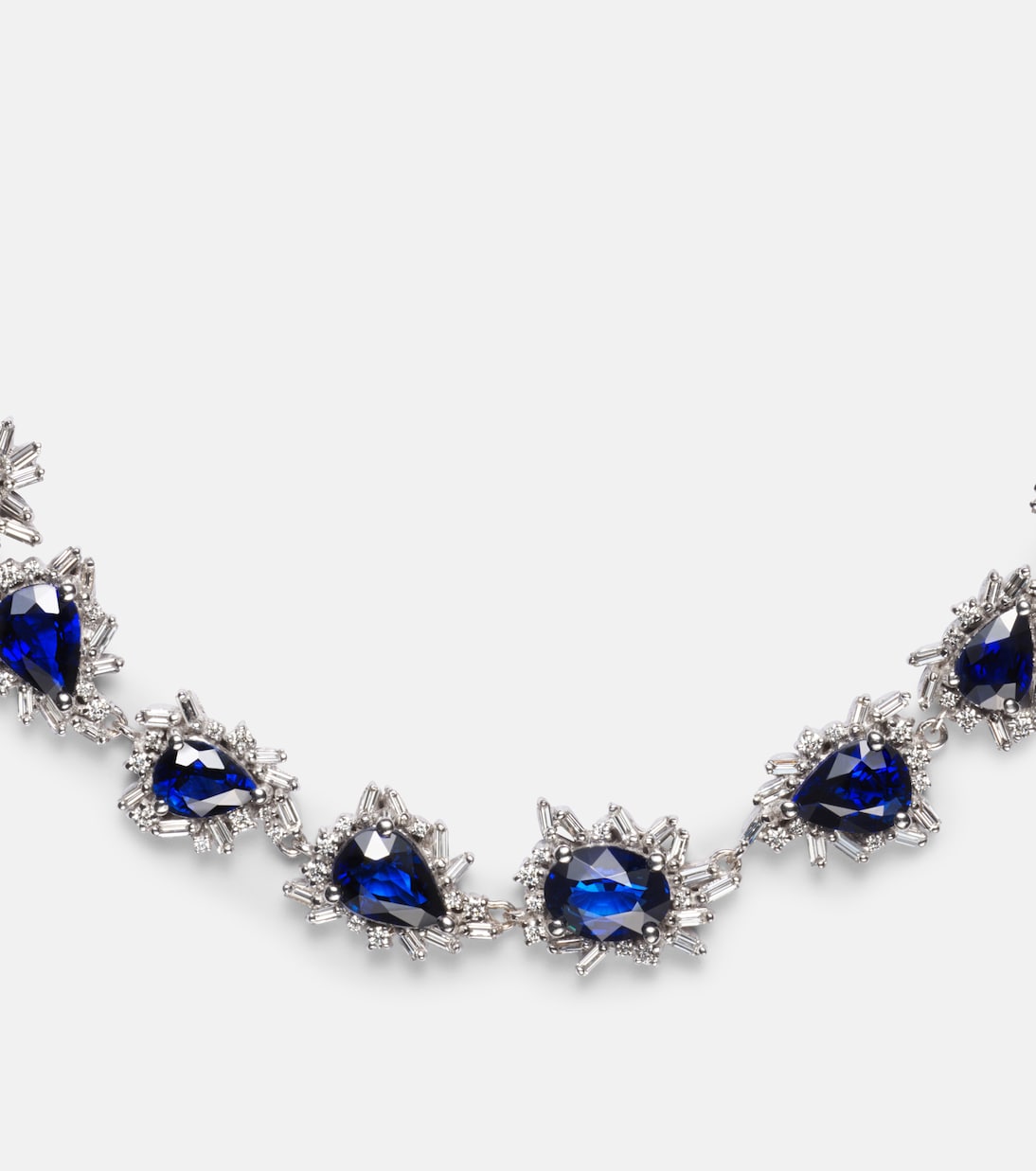 Halskette aus 18kt Weißgold mit Diamanten und Saphiren | Suzanne Kalan