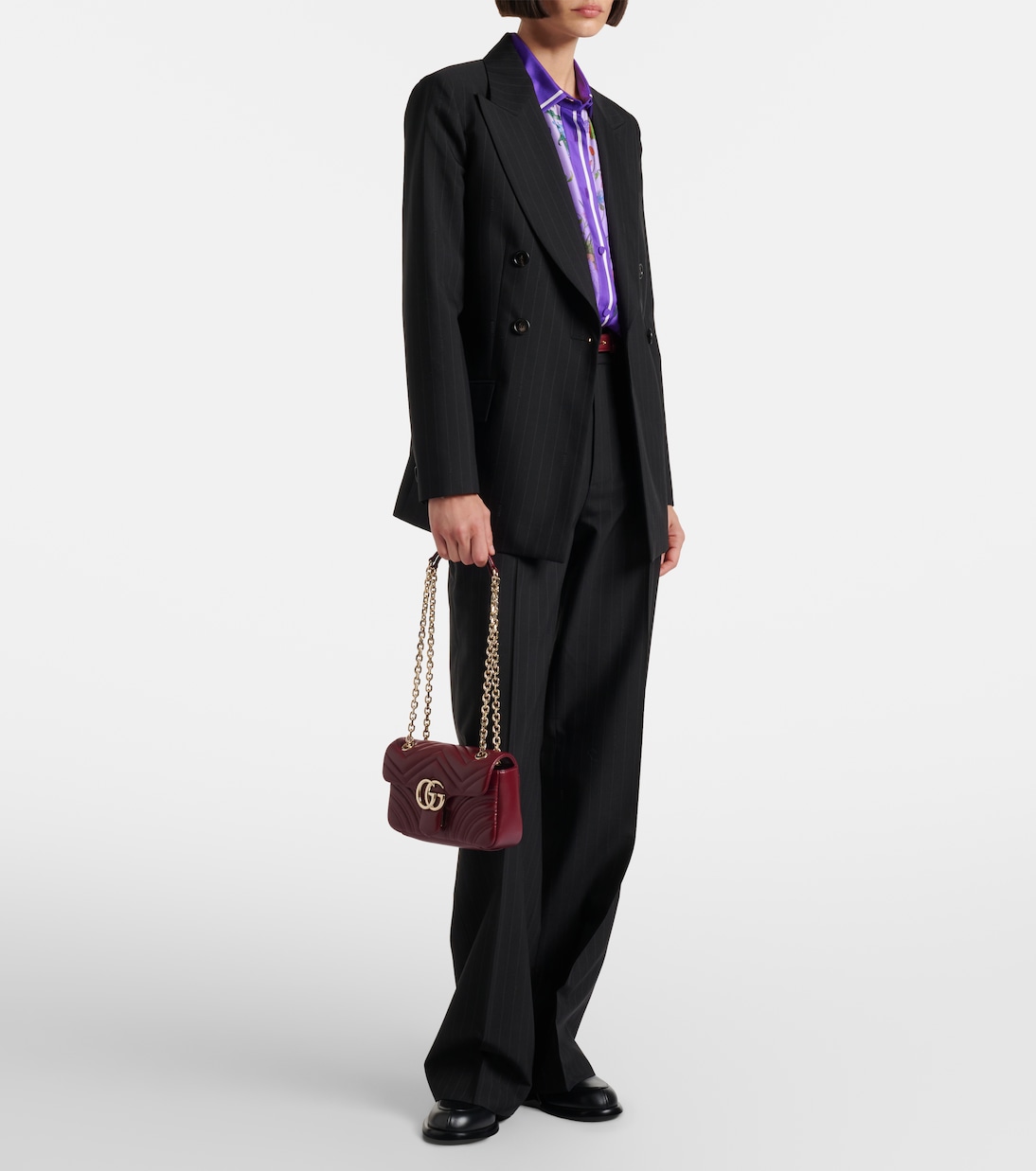 GG Marmont Small leather shoulder bag | Gucci