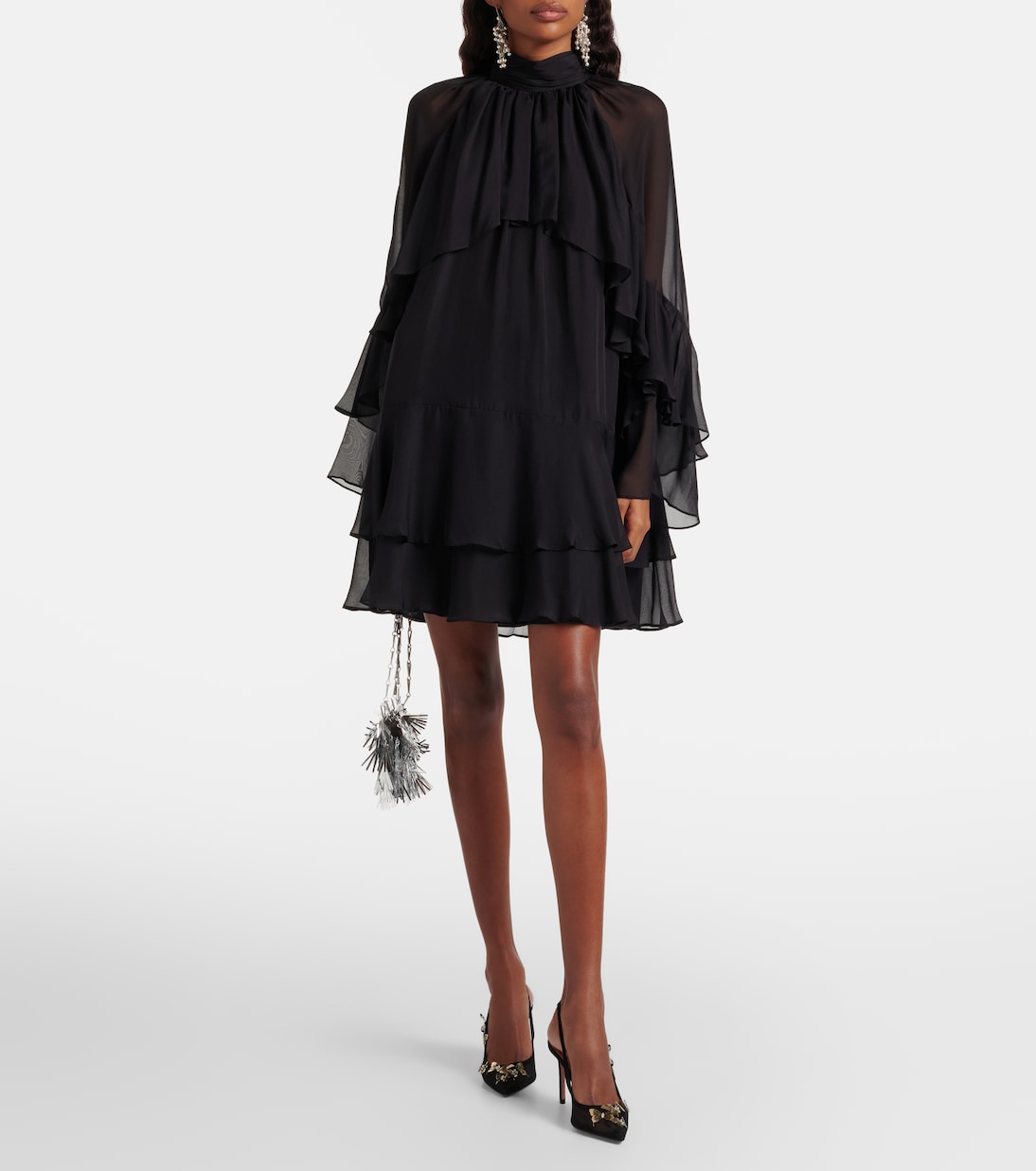 Papillon缀饰网布露跟高跟鞋 | Aquazzura