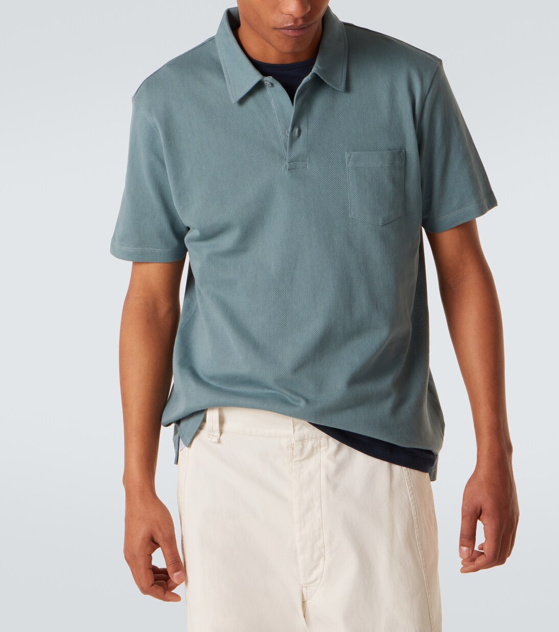Polo Riviera de malla de algodón | Sunspel